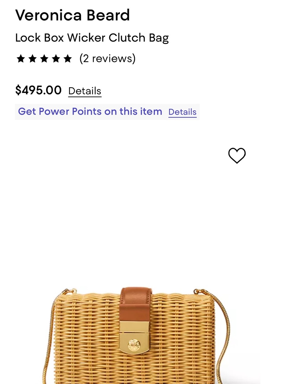 Veronica Beard Lock Box Woven Rattan Crossbody with Gold Chain, like new.